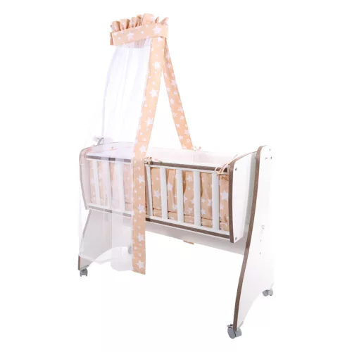 Lorelli First Dreams ringatható bölcső 105x55 - White & Coffee / Fehér & Kávé