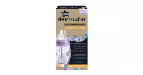 Tommee Tippee Közelebb a természeteshez BPA-mentes cumisüveg 260ml színes kék