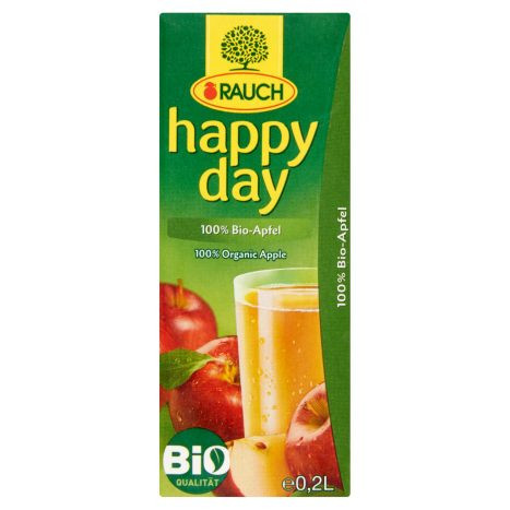 Happy Day 100% Bio almalé szívószálas 0,2L