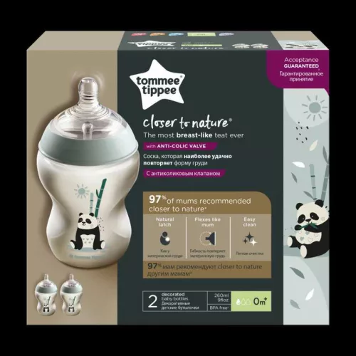Tommee Tippee CTN cumisüveg 2x260 ml Pip panda M