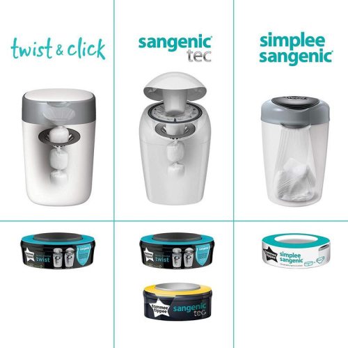 Tommee Tippee Sangenic Twist and Click és SG TEC pelenkatároló utántöltő kazetta citrus 1db