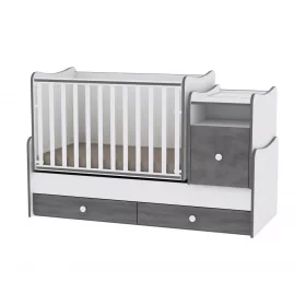   Lorelli Trend PLUS kombi ágy 70x165 - White & Vintage Gray / Fehér & Vintage Szürke