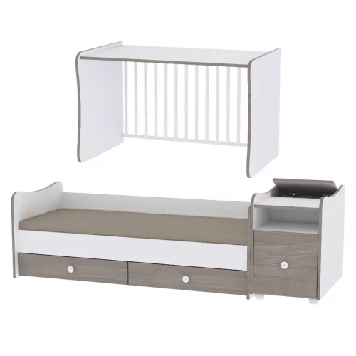 Lorelli Trend PLUS kombi ágy 70x165 - White & Vintage Gray / Fehér & Vintage Szürke
