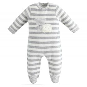 iDO szürke/kék csíkos rugdalózó 9 - BOMBA ÁR!