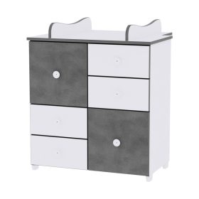   Lorelli Cupboard pelenkázó komód - White & Vintage Grey / Fehér & Vintage Szürke