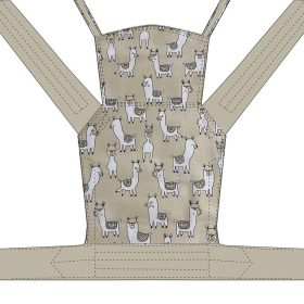 NANDU Bébi Mei Tai hordozó - Lámás drapp pánttal