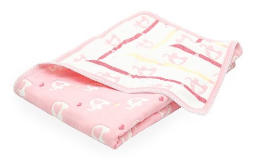Scamp hatrétegű takaró 75*100cm rózsa-fehér elefánt