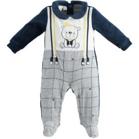 iDO Rugdalózó plüss kék nadrágtartós 6M