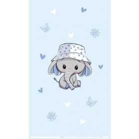   Best4Baby Elefánt kisfiú sapkában fényáteresztő, muszlin babafüggöny - BOMBA ÁR!