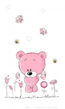 Best4Baby Pink maci virágokkal dekor babafüggöny