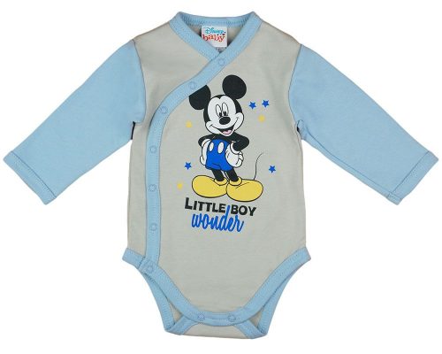 Asti Disney Mickey hosszú ujjú baba body melír/k.kék 68