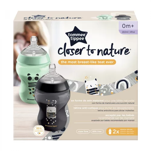 Tommee Tippee Closer to Nature cumisüveg 2x260 ml Ollie