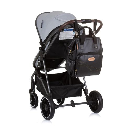 Chipolino babakocsira rögzíthető hátizsák - Black Leather 