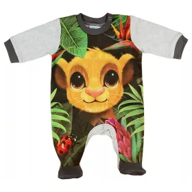   Asti Hosszú ujjú pamut baba rugdalózó Oroszlánkirály mintával melír 68