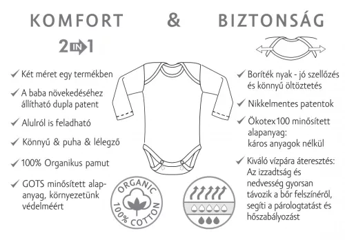 Kenguru Gold Csecsemő body mogyoró 56-62