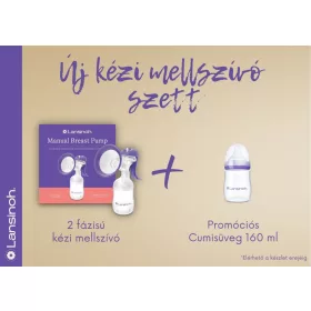   Lansinoh 2 fázisú kézi mellszívó +160 ml-es cumisüveg szett