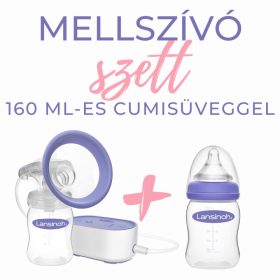   Lansinoh 2 fázisú kompakt elektromos mellszívó + 160 ml cumisüveggel és mintacsomaggal