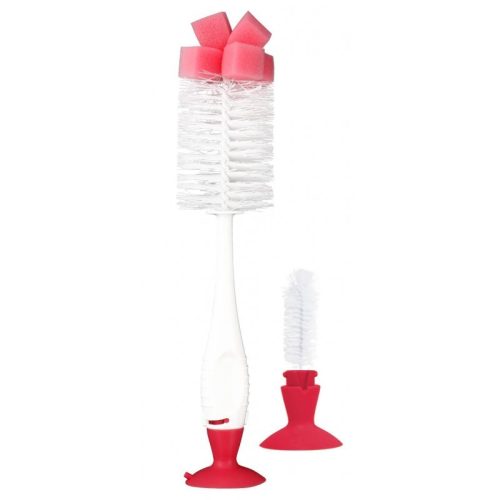 Baby Care cumi és cumisüvegmosó kefe tapadókoronggal - Pink