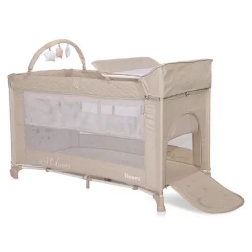 Lorelli Noemi 2 Plus multifunkciós utazóágy - Fog Beige Star