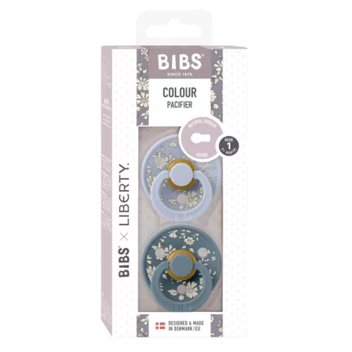 BIBS Liberty 2db-os cumi, Colour Capel Latex, Size 1, Púderkék/Páva