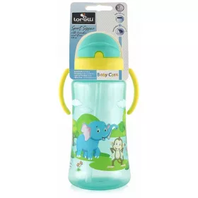 Baby Care Szafari szívószálas sportitató 330 ml - green