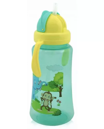 Baby Care Szafari szívószálas sportitató 330 ml - green