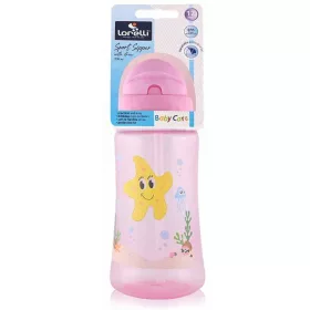 Baby Care Ocean szívószálas sportitató 330 ml - pink