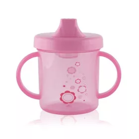 Baby Care itatópohár fogantyúval 210ml alacsony - pink
