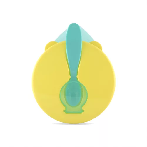Baby care etető tál + kanál - green