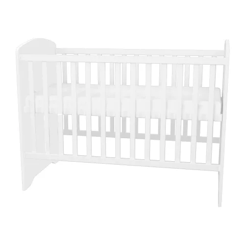 Timba Félix 60x120-as Zárt végű kiságy ágyneműtartóval - Fehér Csillagos
