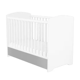  Timba Erik 60x120-as Zárt végű kiságy ágyneműtartóval - Ezüst-Fehér