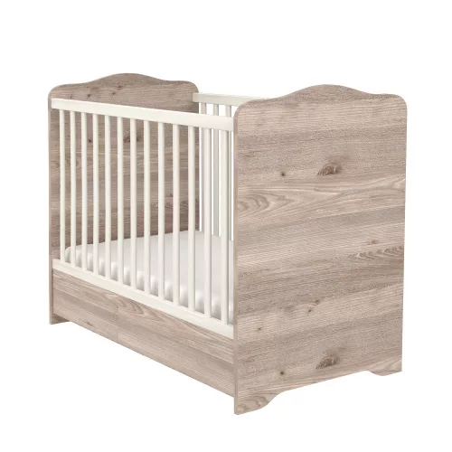 Timba Viki 60x120-as Zárt végű kiságy ágyneműtartóval - Krém-fűz