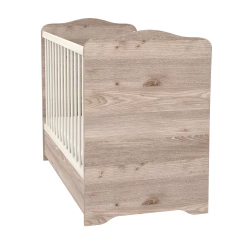 Timba Viki 60x120-as Zárt végű kiságy ágyneműtartóval - Krém-fűz
