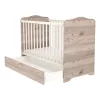 Timba Viki 60x120-as Zárt végű kiságy ágyneműtartóval - Krém-fűz