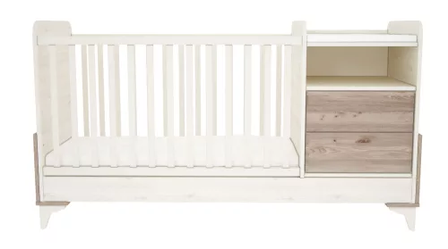 Timba Kloé 2 Fiókos Kombinált kiságy (60x120-as) - Krém-fűz