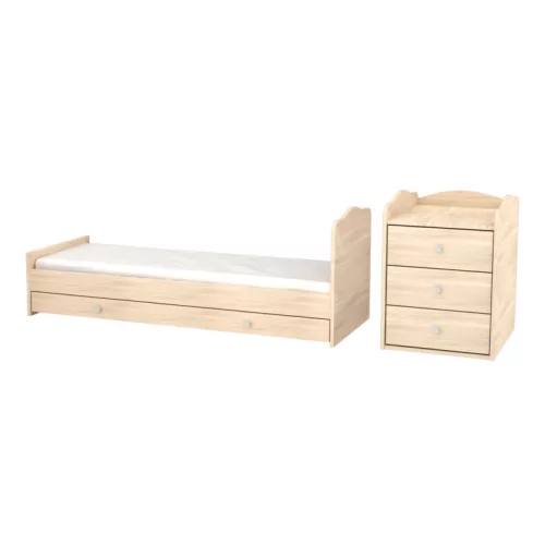 Timba Niki 3 Fiókos Kombinált kiságy (60x120-as) - Borostyán