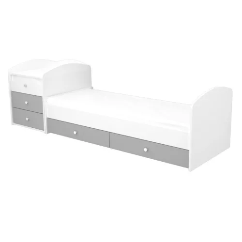 Timba Erik Maxi Kombi 5 Fiókos (70x120-as) - Ezüst-Fehér