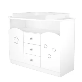   Timba Félix 106-os Pelenkázószekrény eltolható feltéttel - Fehér Csillagos