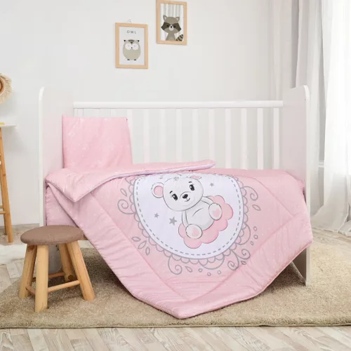 Lorelli 3 részes ágynemű garnitúra - Little Bear Pink