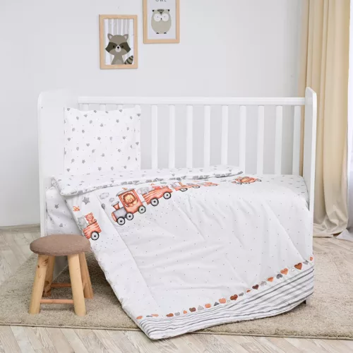 Lorelli 4 részes ágynemű garnitúra - Train Grey