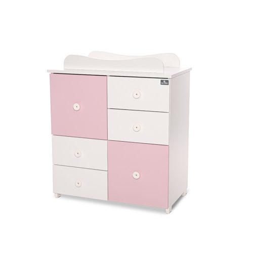 Lorelli Cupboard pelenkázó komód - White & Orchid Pink