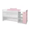 Lorelli Multi kombi ágy 190x72 - White Orchid Pink