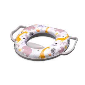   Lorelli párnázott WC szűkítő fogantyúval - Grey Animals