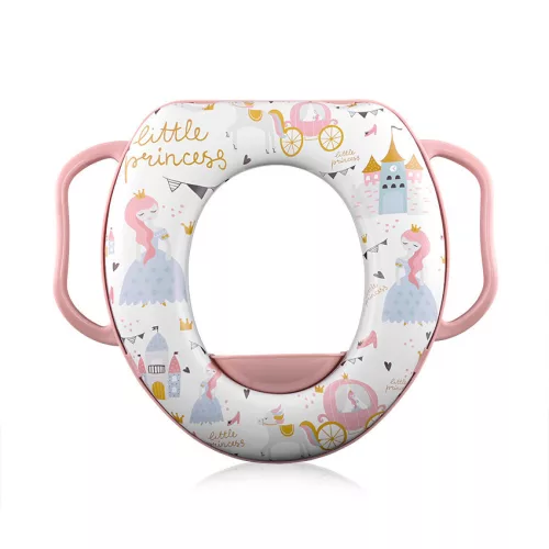 Lorelli párnázott WC szűkítő fogantyúval - Pink Princess