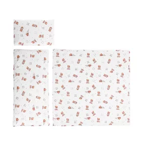   Lorelli 3 részes nyári ágynemű garnitúra babakocsiba - Bears & Pillows beige