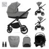 Lorelli Bianca 3az1-ben újszülött babakocsi Lorelli Aria Luxe hordozóval - Grey (2 doboz)