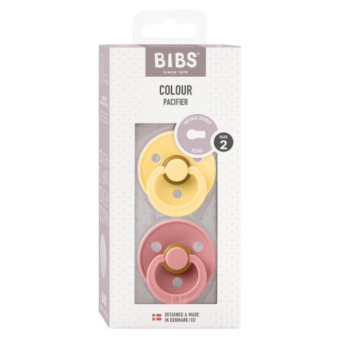 BIBS Colour 2-es szett, (Krémsárga/Tearózsa), 6-18 hó