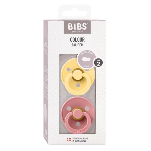 BIBS Colour 2-es szett, (Krémsárga/Tearózsa), 6-18 hó