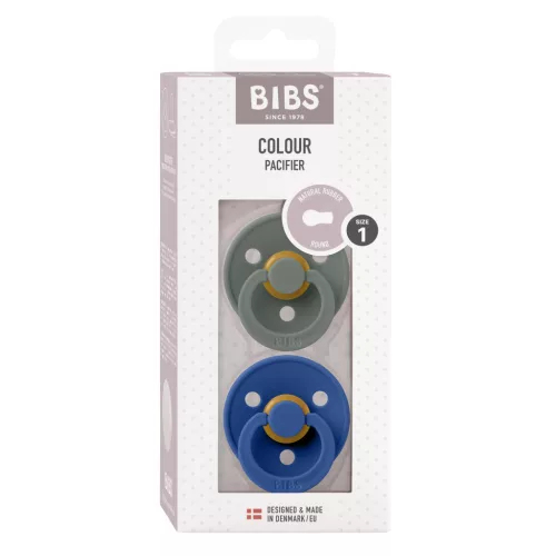 BIBS Colour 2-es szett, (Fenyőzöld/Búzavirág), 0-6 hó