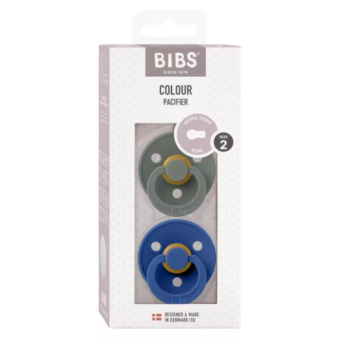 BIBS Colour 2-es szett, (Fenyőzöld/Búzavirág), 6-18 hó